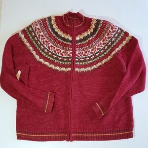 Vintage Oversized Fair Isle Cardigan Sweater